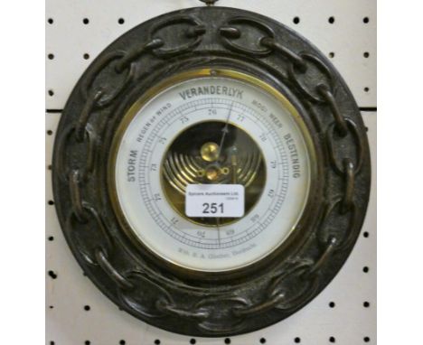 Wilheim Gunther Dordrecht - a Dutch barometer in an oak frame, 22cm