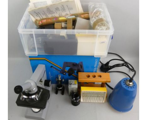 A boxed Soviet Russian Zenith Biolam biological microscope, c. 1980's, model R-111, R-112 and R-113, together with a quantity