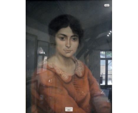 A French portrait of a lady, pastel, signed and dated 1927, 57 x 43 cm