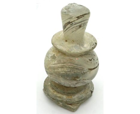 Circa 3rd century Roman glass perfume bottle. P&amp;P Group 1 (£14+VAT for the first lot and £1+VAT for subsequent lots) 