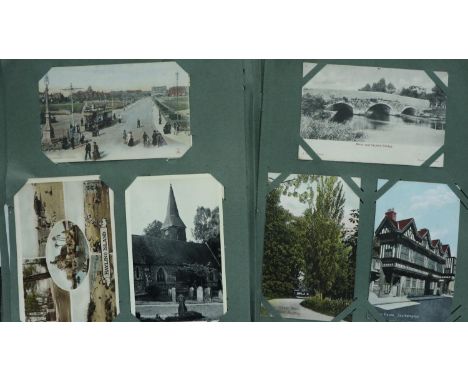 Album containing 174 vintage postcards, mixed subjects and topographical. P&amp;P Group 2 (£18+VAT for the first lot and £3+V