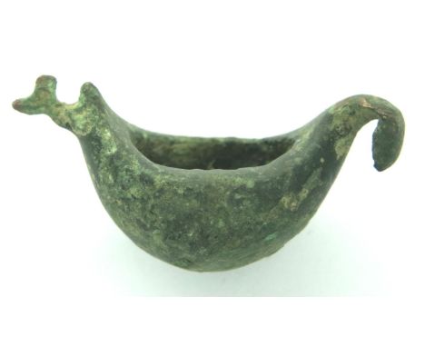 Roman vessel circa 3rd century AD, holds elixir, zoomorphic. P&amp;P Group 1 (£14+VAT for the first lot and £1+VAT for subseq