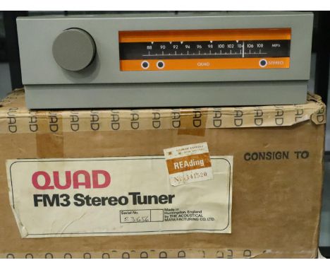Vintage Quad FM3 tuner, boxed. P&amp;P Group 3 (£25+VAT for the first lot and £5+VAT for subsequent lots) 
