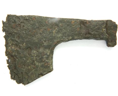 Circa 5th century AD iron Viking axe head, bearded type. P&amp;P Group 1 (£14+VAT for the first lot and £1+VAT for subsequent