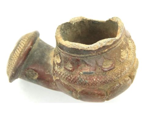 South American Pre-Columbian pipe bowl, makers stamp intact. P&amp;P Group 1 (£14+VAT for the first lot and £1+VAT for subseq