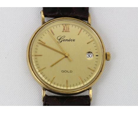 A 9ct H/M gents GENEVE wristwatch with date function