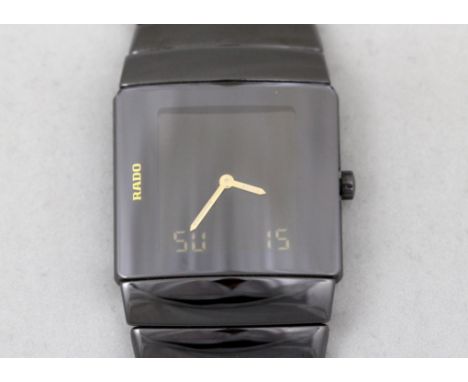 A gents RADO Diastar black ceramic & titanium quartz wristwatch with working multi digital function (mechanism faults NEEDS S