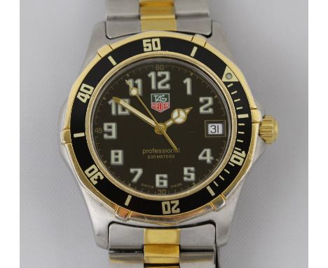 POLICE > A gents bi-colour Tag Heuer professional 200m wristwatch, quartz movement, no box/papers. [NO RESERVE] [VAT ON HAMME
