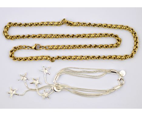 POLICE > A 9ct H/M rollerball chain, approx 47.2g with a bracelet stamped 925 approx 13.2g [NO RESERVE] [VAT ON HAMMER PRICE]