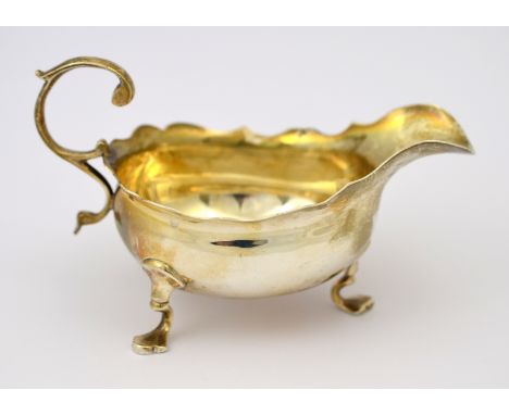A George II silver sauce boat H/M London 1750, approx 110g 