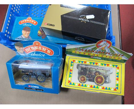 Four Corgi Diecast Model Vehicles, including 'Dibnahs Choice' #CC20001 Sentinel Dropside Wagon, Trailer and Load, Tarmac, #80