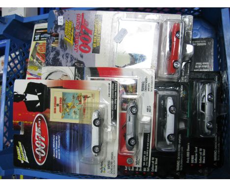 Fourteen Johnny Lighting James Bond 007 Diecast Model Vehicles by Praying Mantis, movie titles include You Only Live Twice, O