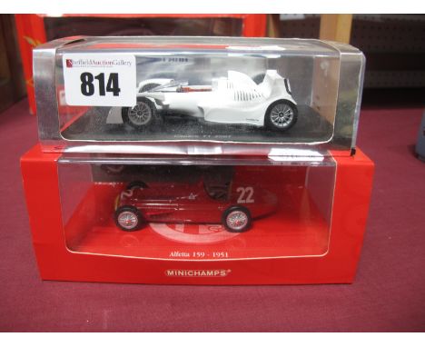 Two 1:43rd Scale Diecast Model Racing Cars, Spark Caparo TI 2007, Minichamps Alfetta 159-1951, boxed.