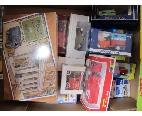 An Interesting Collection of Diecast Model Vehicles, mainly with a Postal theme including 1:43rd Scale Russian Moskvitch 'Noy