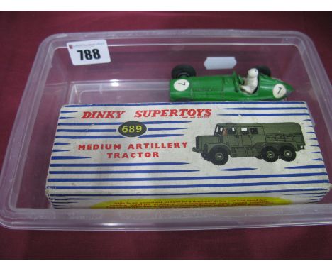 Dinky Toys No. 689 - Medium Artillery Tractor, overall good, boxed. Plus a Crescent BRM MK2.