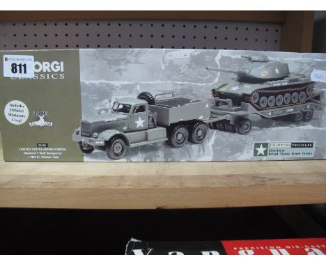 Corgi 1:50th Scale #55101 United States Armed forced Diamond T Tank Transporter, and M60 A1 medium tank. Boxed. 