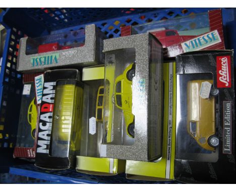 Eight 1:43rd Scale Diecast Model Vehicles, by Vitesse, Eligor, Schuco, Macadam all displaying Deutsche Bundespost and Deutsch