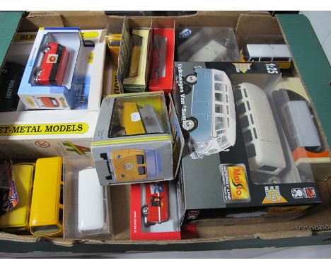 Seventeen Diecast Model VW Vans, by Siku, Maisto, Corgi, Lledo, City, Gama and other, some differing scales of model, nearly 