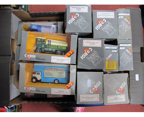 Thirteen Corgi Diecast Model Commercial Vehicles, including Bedford O Series Pantechnicon 'Pickfords', boxed.