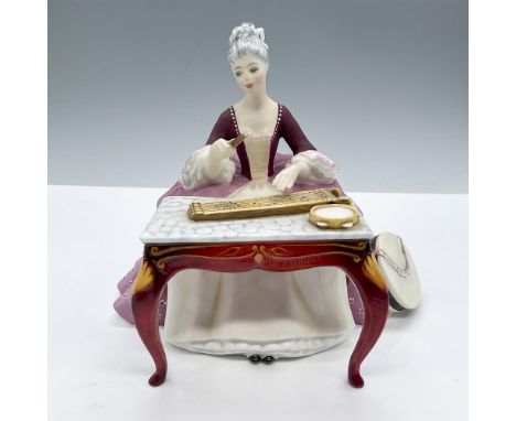 Limited edition. This fine bone china figure depicts a woman playing a dulcimer, known for its graceful and elegant design. I