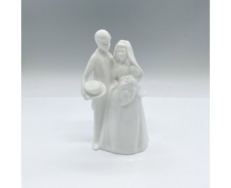 All white glazed figure of a couple on their wedding date. Royal Doulton backstamp. Signed by Michael Doulton. Artist: Robert