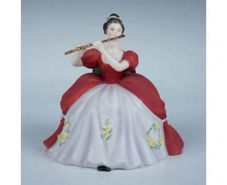Limited edition 35 of 750. Hand painted and hand made figure of a woman playing the flute. Royal Doulton backstamp. Certifica