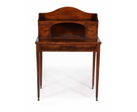 A GEORGE III MAHOGANY AND CROSSBANDED BONHEUR DU JOUR OR WRITING DESKIN THE MANNER OF THOMAS SHERATON, CIRCA 1790 119cm high,