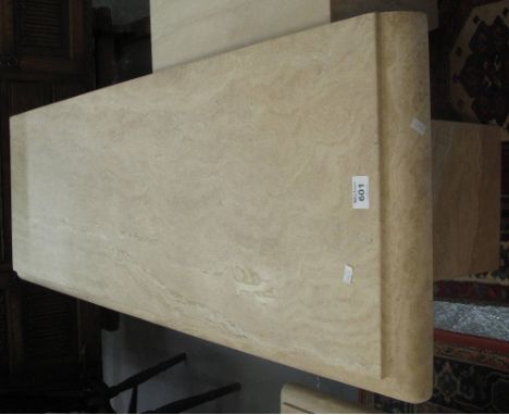 Italian marble rectangular pedestal console table. (B.P. 24% incl. VAT) CONDITION REPORT: Dimensions of marble top are 136 x 