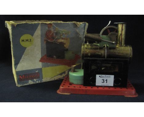 Mamod MM2 live steam tin plate stationary engine with original box. (B.P. 24% incl. VAT)