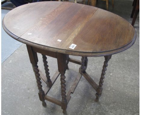 Early 20th Century oak barley twist gate leg table. (B.P. 24% incl. VAT)