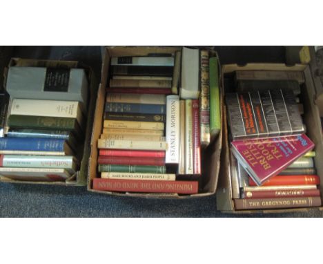 Three boxes of books, various to include; Sotheby's Portrait of an auction house, print making books, Understanding book coll
