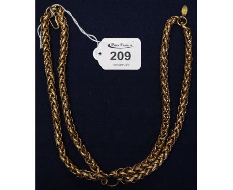 Chanel gold tone double chain necklace. (B.P. 24% incl. VAT)