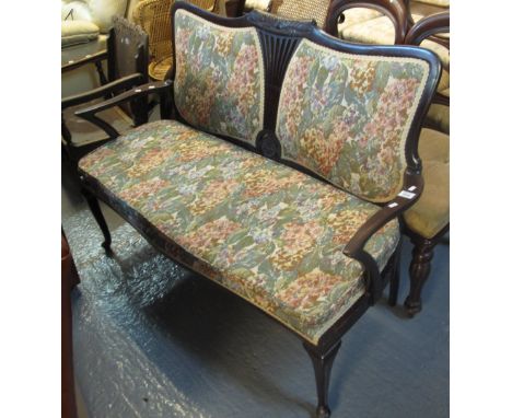 Edwardian mahogany upholstered two seater parlour sofa. (B.P. 24% incl. VAT)