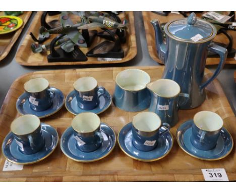 Fifteen piece Carlton Ware blue lustre coffee set. (B.P. 24% incl. VAT)