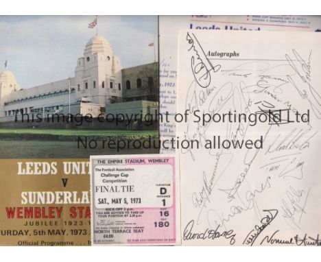 1973 FA CUP FINAL / LEEDS UNITED        Small miscellany of items given to Martin Patching, programme, and plus the itinerary
