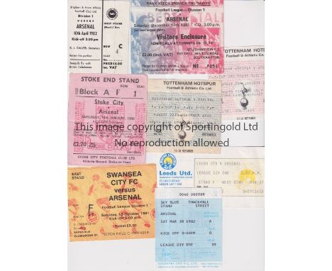 ARSENAL       Eight away tickets for season 1981/2 v Brighton, Tottenham League and FA Cup, Coventry, Southampton, Stoke, Swa