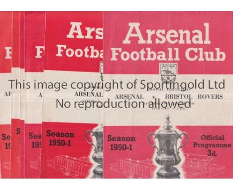ARSENAL    Nine home programmes for Reserve team matches in season 1950/1 v Bristol R, Reading, Crystal Palace, Fulham, Luton