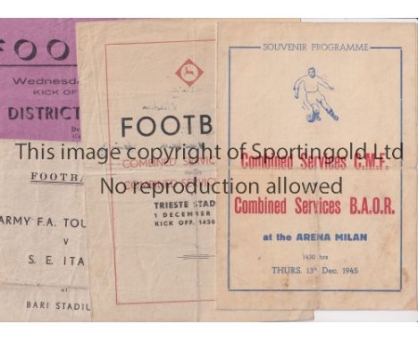 WARTIME FOOTBALL IN ITALY                  Four programmes including, 1 District XI v 55 Area XI services match in Arezzo 14/
