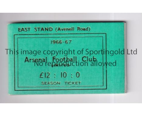 ARSENAL     Season ticket for 1966/7.     Generally good