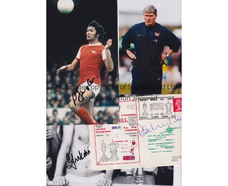 ARSENAL / AUTOGRAPHS     Eight signed items including photos: five 12" X 8" by Tony Adams, Malcolm MacDonald, Frank McLintock