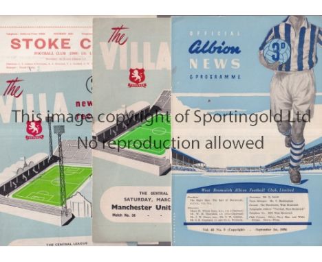 MANCHESTER UNITED       Eight away Central League programmes v WBA 1/9/1956 and 19/12/1959, Aston Villa 22/3/1957 and 5/12/19
