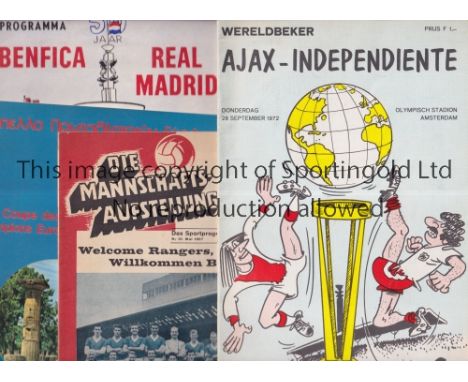 EUROPEAN CUP FINALS      Four programmes for the European Cup Final ties, including Benfica v Real Madrid 2/5/1962 in Amsterd