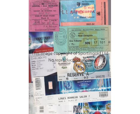UEFA SUPER CUP FINAL TICKETS       Eight tickets: Liverpool v Anderlecht 19/12/1978, slightly creased, Parma v AC Milan 12/1/