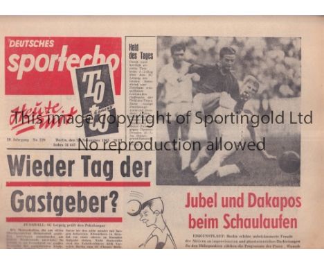 LEEDS UNITED    Away Fairs Cup tie v SC Leipzig 24/11/1965 at Zentralstadion, Leipzig. 6-page East German (DDR)&nbsp;'''Deuts