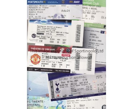 ARSENAL      Five seasons of away tickets 2004/5  - 2008/9 including League, Cup and Europeans: 28 X 2004/5, 28 X 2005/6, 30 