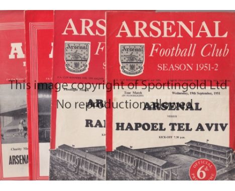 ARSENAL              Fifty five programmes for home Friendlies 1951 - 2001 including Hapeol Tel-Aviv and Rangers 51/2, Hibern