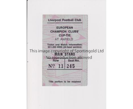 LIVERPOOL      Ticket for the home European Cup tie v AZ Alkmaar 4/11/1981 No match details printed.    Good