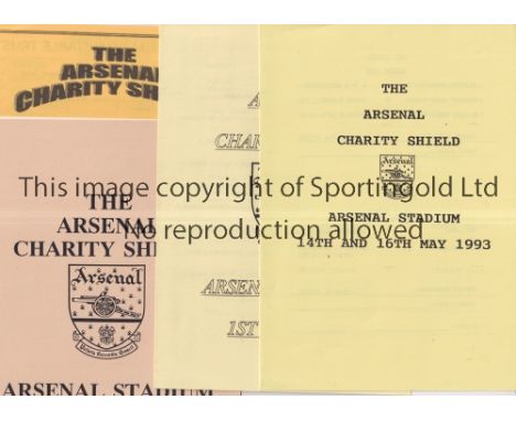 ARSENAL CHARITY SHIELD MATCHES AT HIGHBURY      Eight programmes for 1993, 1994, 1995, 1996, 1997, 1998, 1999 and 2003.     G