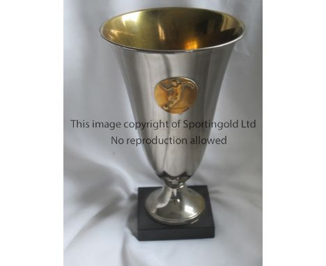 ARSENAL TROPHY   Trophy approximately ten inches tall on small black plinth presented to Arsenal and inscribed "Southend on S