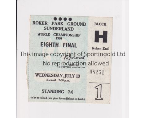 1966 WORLD CUP / SUNDERLAND      Ticket for Italy v Chile 13/7/1966, slightly creased.      Generally good